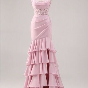 Elegant Pink Evening Gown